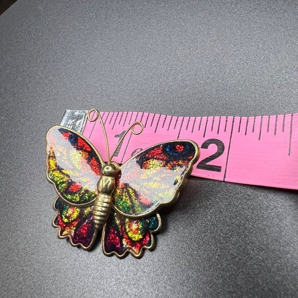 MULTICOLOR Butterfly Brooch Pin - Picture 3 of 4